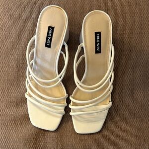 Nine West Cream Strappy Heels